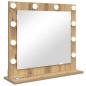 Preview: ARDEBO.de - Kosmetikspiegel Artisan Eiche Holz, Glas 60 x 55 x 18 cm