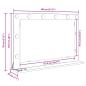 Preview: Friseurspeigel Schwarze Eiche Holz 80 x 55 x 18 cm Friseurspeigel