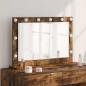 Preview: ARDEBO.de - Kosmetikspiegel Geräucherte Eiche Holz und Glas 80 x 55 x 18 cm