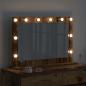 Preview: Kosmetikspiegel Altes Holz Massivholz und Glas 80 x 55 x 18 cm