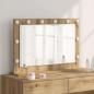 Preview: ARDEBO.de - Kosmetikspiegel Artisan Eiche, Weiß Holz, Metall, Glas Mittel