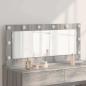 Preview: ARDEBO.de - Kosmetikspiegel Grauer Sonoma Holzwerkstoff, Sicherheitsglas