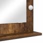 Preview: Waschspiegel Geräucherte Eiche Holz, Glas 70 x 50 x 18 cm Spiegel