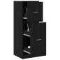 Preview: Apotheker Schrank Schwarz Eiche Holz 40 x 41 x 118 cm