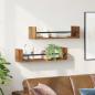 Preview: Wandregale Set aus 2 Altes Holz Holz, Metall Wandmontage