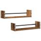 Preview: Wandregale Set aus 2 Altes Holz Holz, Metall Wandmontage