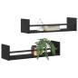 Preview: Wandregal Schwarze Eiche MDF, Spanplatte 60 x 16 x 14 cm