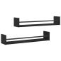 Preview: Wandregale Set aus 2 Schwarz Eiche Holzwerkstoff Wandregale