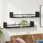 Preview: Wandregale Set aus 2 Schwarz Eiche Holzwerkstoff Wandregale