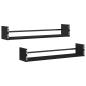 Preview: Wandregale Set aus 2 Schwarz Eiche Holzwerkstoff Wandregale