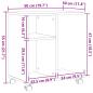 Preview: Beistelltisch auf Rollen Artisan Eiche 50x30x55 cm aus Holzwerkstoff