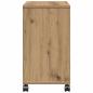 Preview: Beistelltisch auf Rollen Artisan Eiche 50x30x55 cm aus Holzwerkstoff