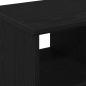 Preview: Beistelltisch mit Rädern aus schwarzem Eichenholz 50x30x55 cm