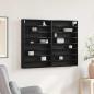 Preview: ARDEBO.de - Vitrine Schrank Schwarz Eiche 100x8,5x75 cm Holzwerkstoff