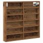 Preview: Vitrine Schrank Alte Holz 60x8,5x58 cm Ingenieure Holz