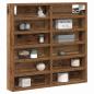 Preview: Vitrine Schrank Alte Holz 60x8,5x58 cm Ingenieure Holz