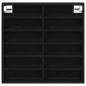 Preview: Vitrine Schrank Schwarz Eiche 60x8,5x58 cm Holzwerkstoff