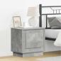 Preview: ARDEBO.de - Nachttische Set aus 2 Beton Grau Holzwerkstoff 44 x 34.5 x 45 cm