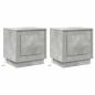 Preview: Nachttische Set aus 2 Beton Grau Holzwerkstoff 44 x 34.5 x 45 cm