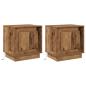 Preview: Nachttische Set von 2 Altes Holz Ingenieurholz 44 x 34,5 x 45 cm