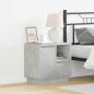Preview: ARDEBO.de - Beton Grau Beton Standard Nachttisch Rechteckig Modern