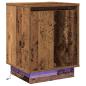 Preview: Nachttisch mit LED-Lichtern Altes Holz 39x34,5x50 cm