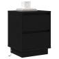 Preview: Nachttische mit LED-Lichtern 2 Stück Schwarz 39x34.5x50 cm