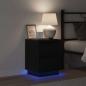 Preview: Nachttische mit LED-Lichtern 2 Stück Schwarz 39x34.5x50 cm