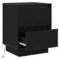Preview: Nachttische mit LED-Lichtern 2 Stück Schwarz 39x34.5x50 cm