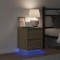 Preview: Nachttische mit LED-Lichtern 2 Stück Sonoma Eiche 39x34.5x50 cm