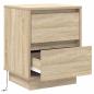 Preview: Nachttische mit LED-Lichtern 2 Stück Sonoma Eiche 39x34.5x50 cm