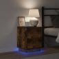 Preview: Nachttisch mit LED-Lichtern Geräucherte Eiche 39x34,5x50 cm