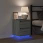 Preview: Nachttisch mit LED-Lichtern Grau Sonoma 39x34,5x50 cm