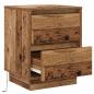 Preview: Nachttisch mit LED-Lichtern Altes Holz 39x34,5x50 cm