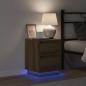 Preview: Nachttisch mit LED-Leuchten Artisan Eiche 39x34,5x50 cm