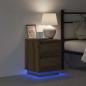 Preview: Nachttische mit LED-Lichtern 2 Stück Eiche 39x34.5x50 cm