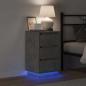 Preview: Nachttisch mit LED Beton Grau 39x34,5x65 cm Werkstoffholz