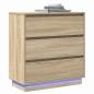 Preview: Nachttisch mit LED Sonoma Eiche 71x34,5x75 cm Holzwerkstoff