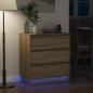 Preview: Nachttisch mit LED Sonoma Eiche 71x34,5x75 cm Holzwerkstoff