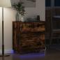 Preview: Nachttisch mit LED Geräucherten Eichen 71x34,5x75 cm MDF Holz