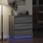 Preview: Nachttisch mit LED Grau Sonoma 71x34,5x75 cm MDF