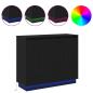 Preview: Sideboard mit LED in Schwarz und Eiche, 90x32x75 cm, aus Holzwerkstoff