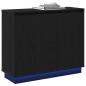 Preview: Sideboard mit LED in Schwarz und Eiche, 90x32x75 cm, aus Holzwerkstoff