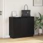 Preview: Sideboard mit LED in Schwarz und Eiche, 90x32x75 cm, aus Holzwerkstoff