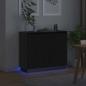 Preview: Sideboard mit LED in Schwarz und Eiche, 90x32x75 cm, aus Holzwerkstoff