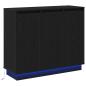 Preview: Sideboard mit LED in Schwarz und Eiche, 90x32x75 cm, aus Holzwerkstoff