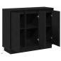 Preview: Sideboard mit LED in Schwarz und Eiche, 90x32x75 cm, aus Holzwerkstoff