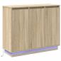 Preview: LED-Sideboard Sonoma-Eiche 90 x 32 x 75 cm Holzwerkstoff