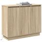 Preview: LED-Sideboard Sonoma-Eiche 90 x 32 x 75 cm Holzwerkstoff
