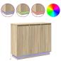 Preview: LED-Sideboard Sonoma-Eiche 90 x 32 x 75 cm Holzwerkstoff